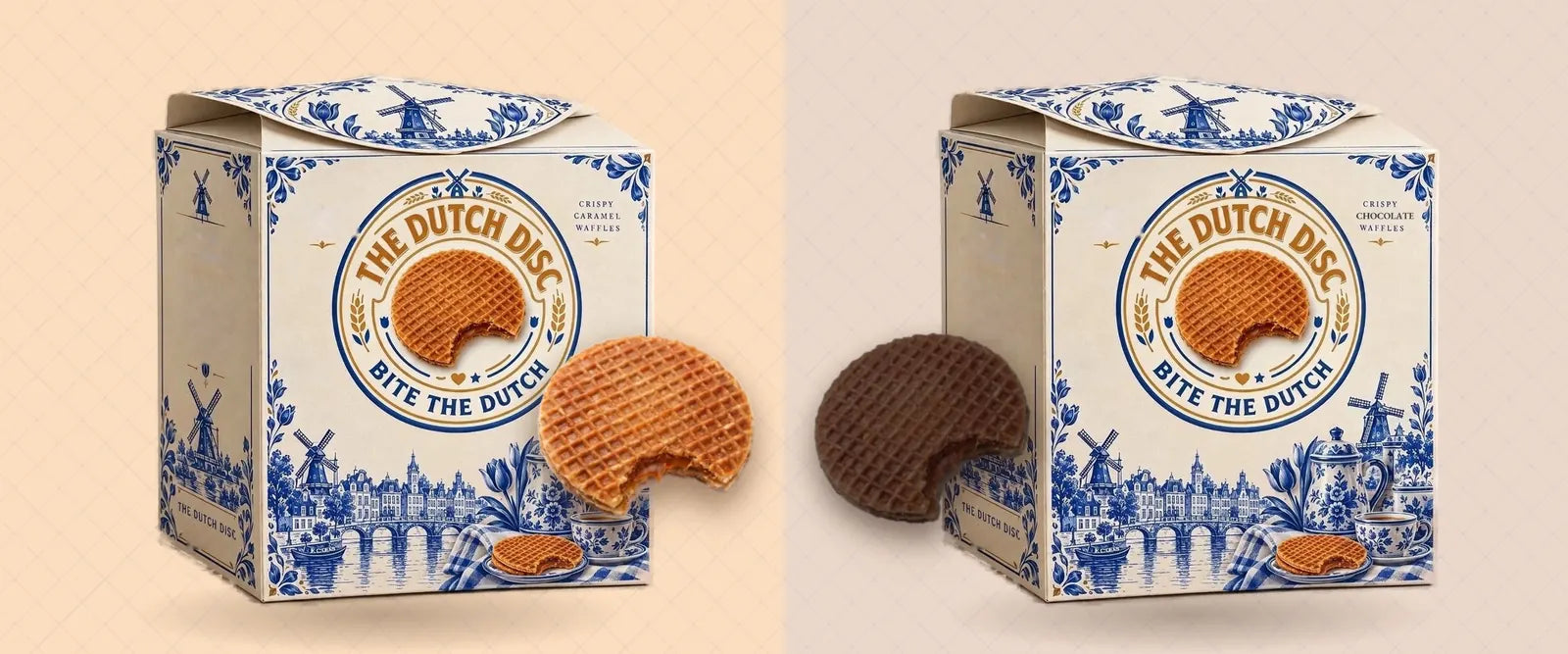 Classic Caramel and Chocolate gift boxes with stroopwafels